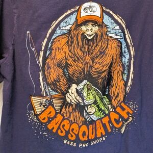 Bass Pro Shops Mens Bassquatch Short-Sleeve T-Shirt Navy Blue Sz Large